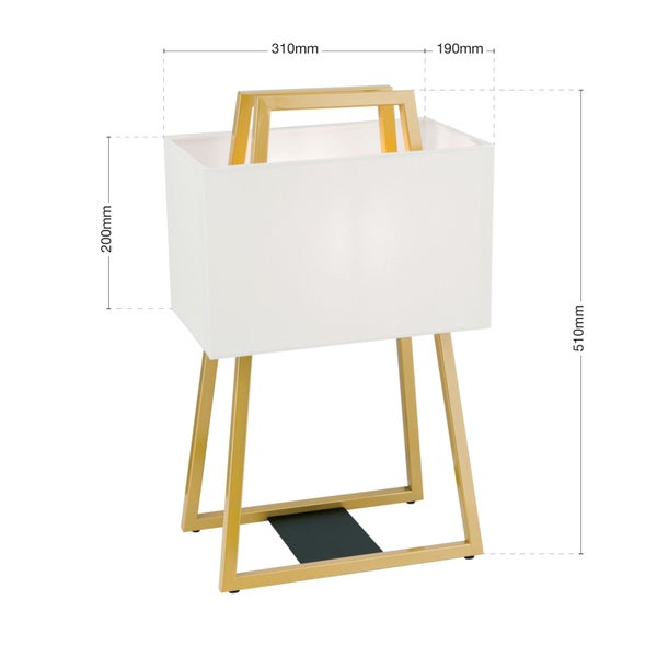 Dekorative Tischleuchte mit Lampenschirm und Metallgestell