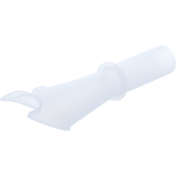 Transparente Kartuschenspritzdüse aus Kunststoff mit abgeschrägter Spitze für Silikon oder Acryl.