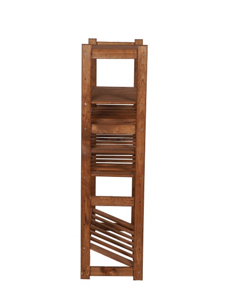 PROREGAL Getränkekisten- & Weinregal SPREEWALD HxBxT 124x70x33cm 18 Flaschen auf 3 Ebenen + 1 Ebene für Kisten + 2 Ablagen Massives Kiefernholz Braun geölt