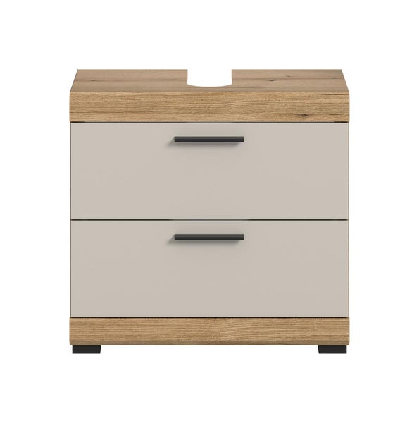 Waschbeckenunterschrank mit zwei Schubladen und Griffen