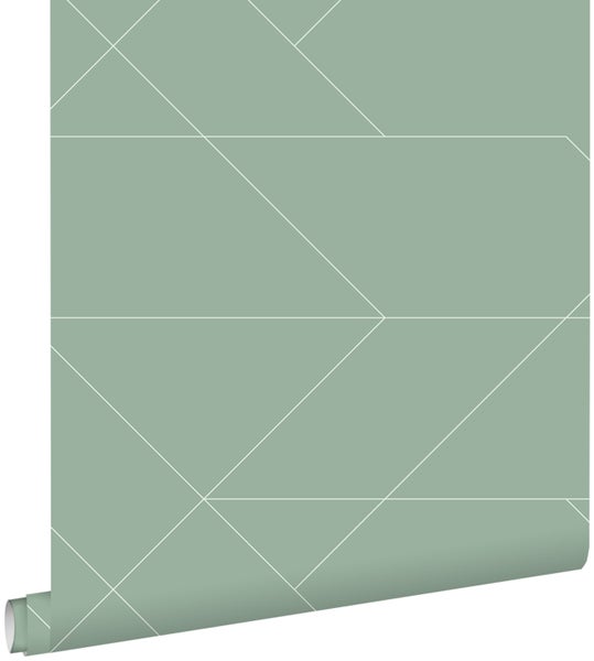 ESTAhome Tapete grafische Linien Mintgrün - 53 cm x 10.05 m - 139453