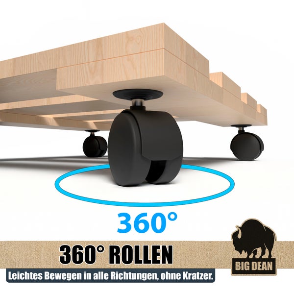Möbelroller mit 360 Grad Drehung für leichte Bewegung