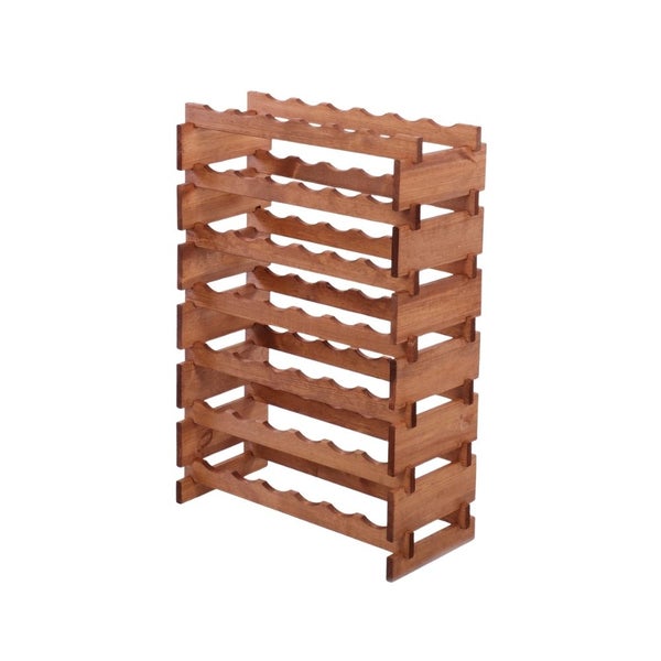 Weinregal VINOTECA FLEX PRO HxBxT 93x65x28cm 42 Flaschen auf 7 Ebenen Massives Kiefernholz Braun geölt