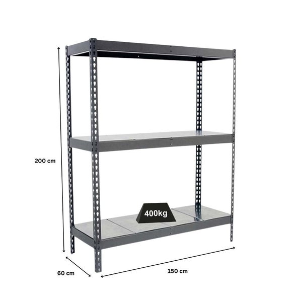 PROREGAL Schwerlastregal Big Metal Yeti Three HxBxT 200 x 150 x 60 cm Fachlast 400 kg Grau