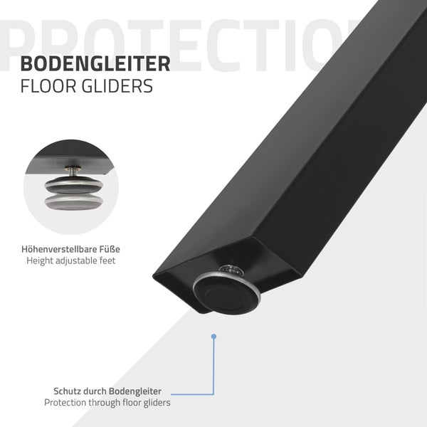 ML-Design 2 Stück Tischbeine 50xH72cm, Tischkufen X-Form, aus Stahl pulverbeschichtet, Schwarz, Industriedesign, Kufengestell für Esstisch/Schreibtisch, Tischgestell, Metall Möbelfüße für DIY-Projekte