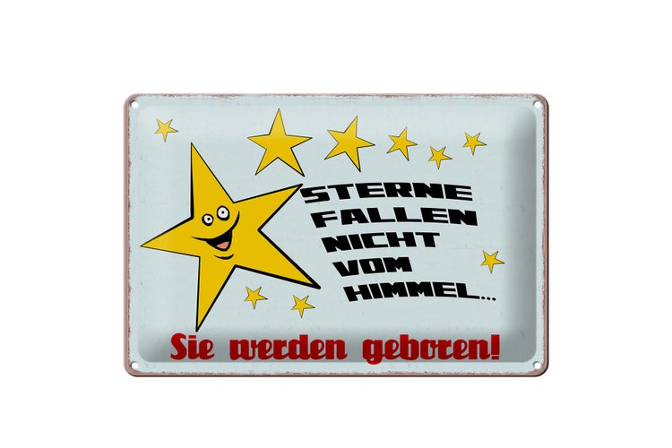 Blechschild Spruch 30x20cm Sterne fallen nicht vom Himmel