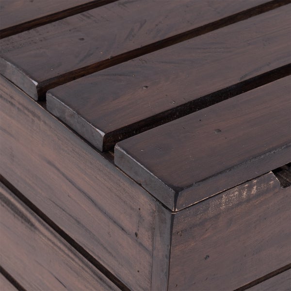 Wäschekorb STORAGE 50 Massivholz, klappbarer Deckel 03 dunkelbraun