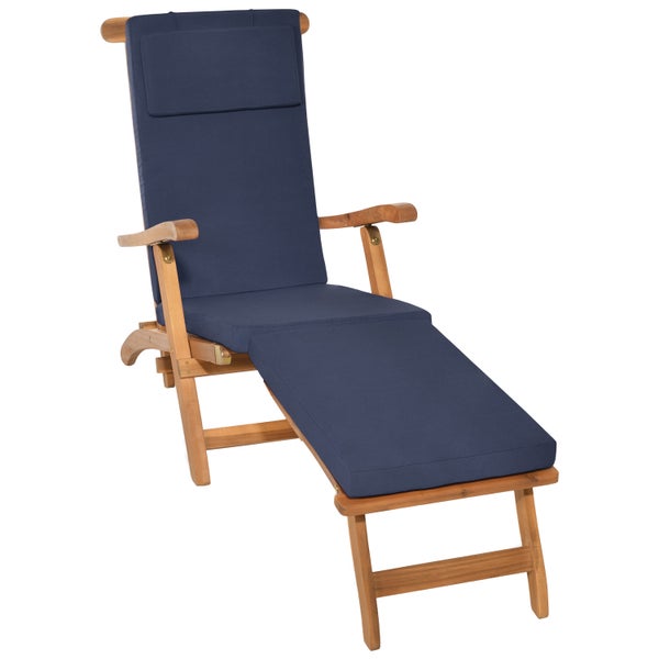 Beautissu Loftlux DC Deckchairauflage 175x45x5cm Dunkelblau