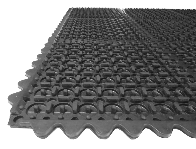 Gummifliese 14 mm Klicksystem - 90 x 90 cm - Grau
