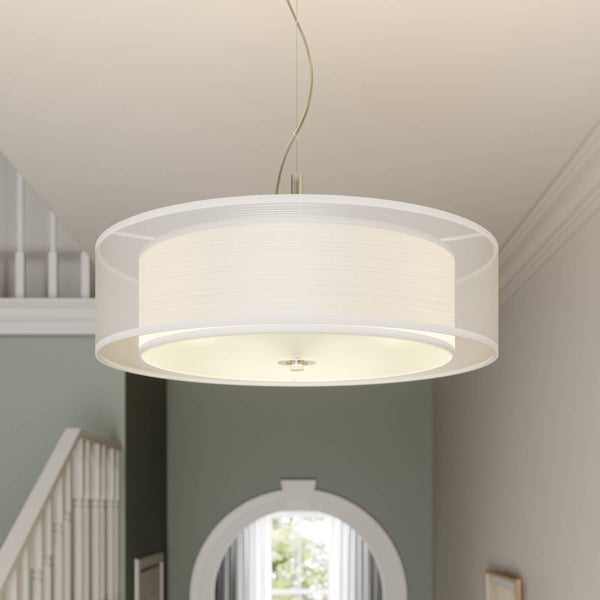 Lindby Pendelleuchte Pikka (Modern) in Weiß aus Metall (3 flammig, E27) - Textil Hängeleuchte Esstischlampe Hängelampe Wohnzimmerleuchte
