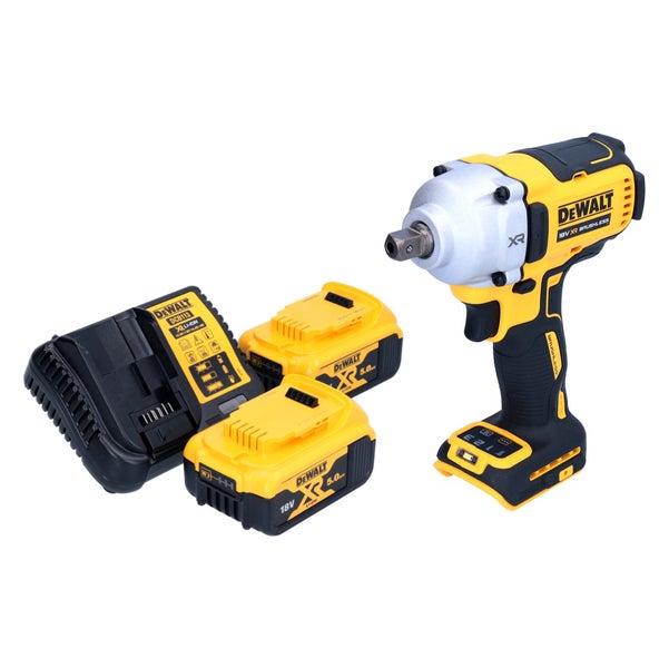 DeWALT Akku-Schlagschrauber 18 Volt XR Brushless mit zwei 5,0 Amperestunden Akkus und Ladegerät.