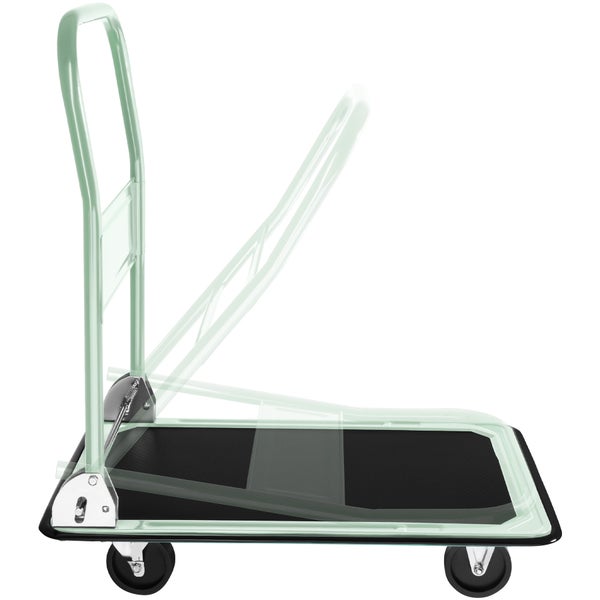 Plattformwagen tectake  Ladefläche 73 x 47 cm klappbarer Handgriff weiß