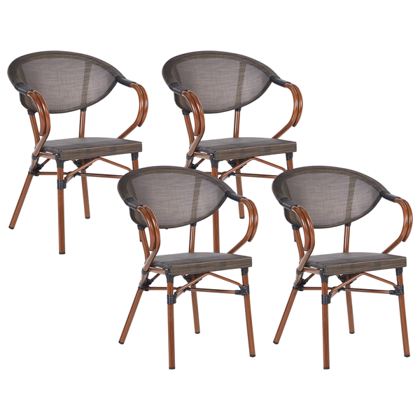Gartenstuhl 4er Set CASPRI II Metall Grau