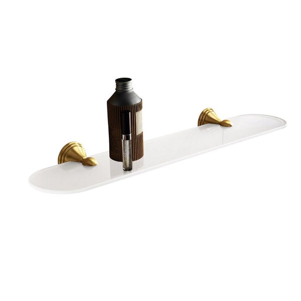 Wandablage aus Glas und bronzefarbenem Edelstahl | Rosa