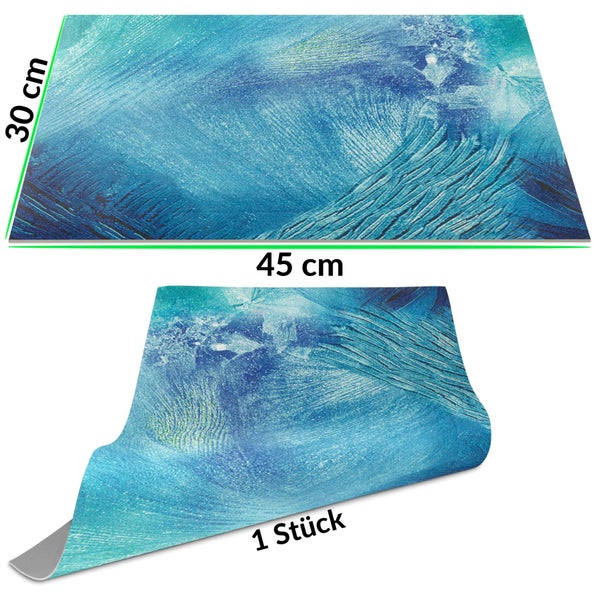 Tischset mit abstraktem blauem Muster, 30 mal 45 Zentimeter, 1 Stück.