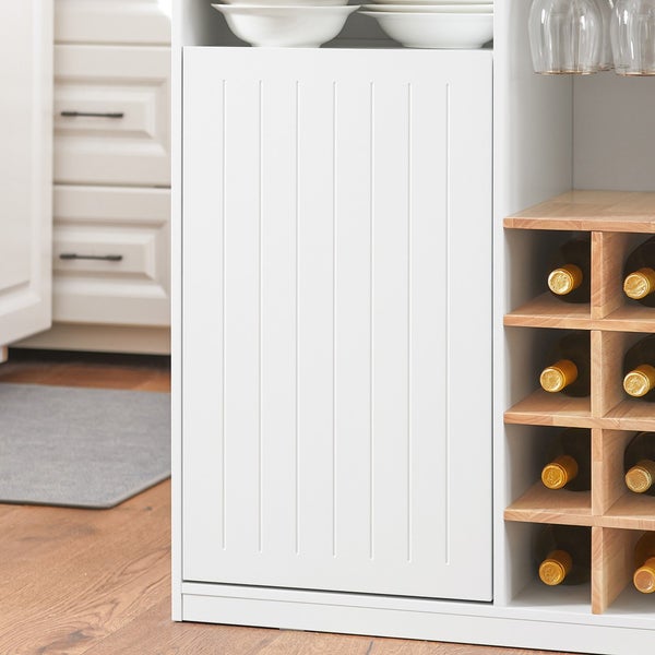 Küchenschrank mit Flaschenregal und Geschirrablage