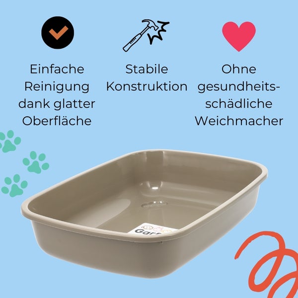 Rechteckige Katzentoilette aus Kunststoff