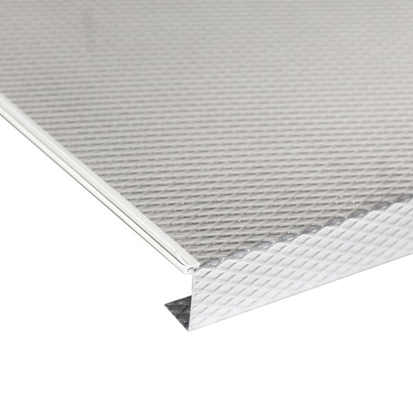 Treppenkantenprofil aus Aluminium mit geriffelter Oberfläche für Rutschsicherheit.
