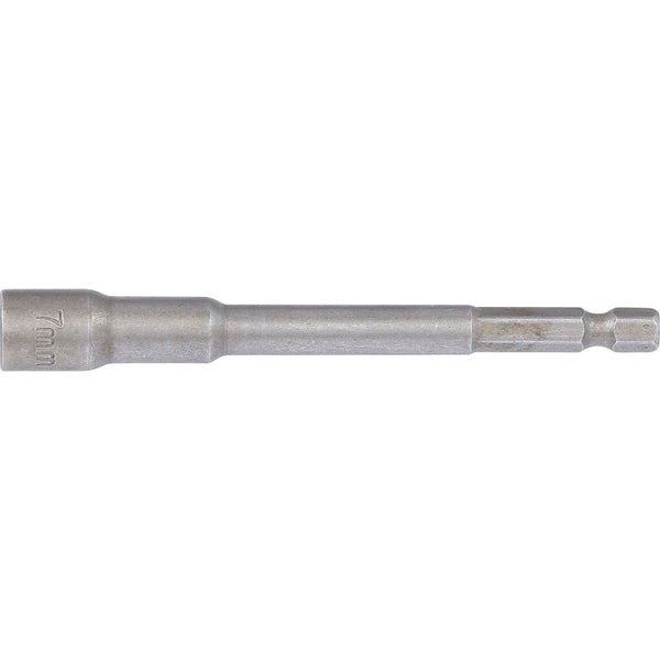 BGS Steckschlüssel-Einsatz Sechskant extra lang für Bohrmaschinen Antrieb Außensechskant 6,3 mm (1/4) SW 7 mm - 2763