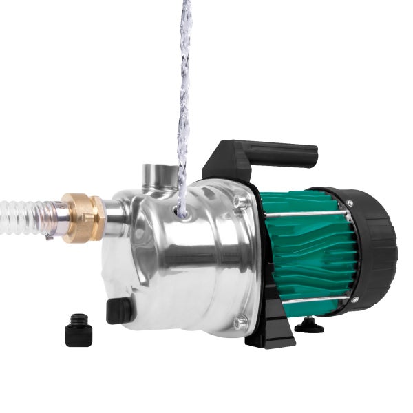 VONROC Gartenpumpe selbstansaugend - Wasserpumpe 1000W, 3500l/h, 4,4bar - Kreiselpumpe mit STST Pumpengehäuse - Zur Bewässerung des Gartens/Rasens