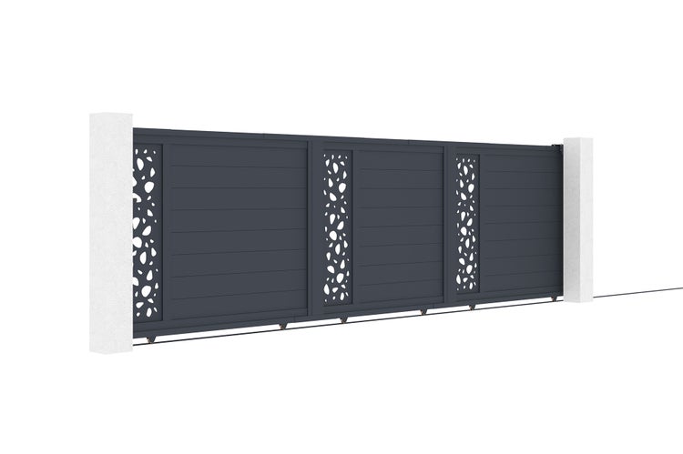 Schiebetor 5m SUNNY H.140 graues Aluminium