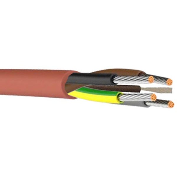 Mehradrige Mantelleitung mit mehreren isolierten Kupferadern und Schutzleiter für Elektroinstallationen.