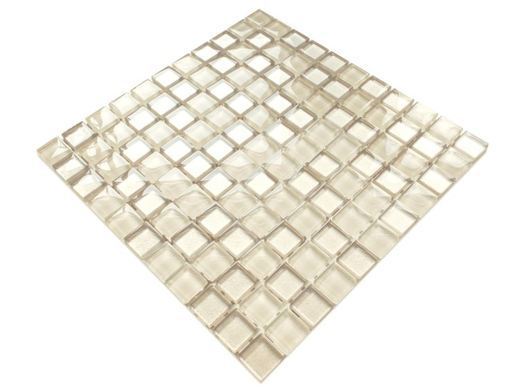 Glasmosaik auf Netz für Bad und Küche 30cm x 30cm  - Macchiato