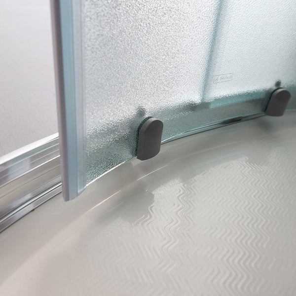 90×90 cm Runddusche aus strukturiertem 6 mm Einscheiben-Sicherheitsglas | Giada