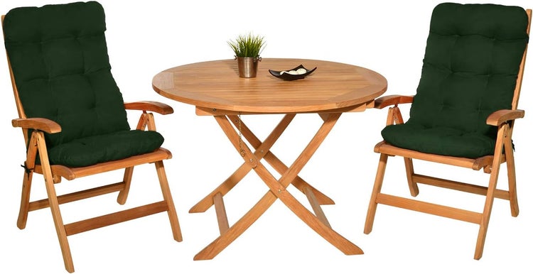 Beautissu Flair HL Hochlehner 120x50x8cm Dunkelgrün (6tlg)