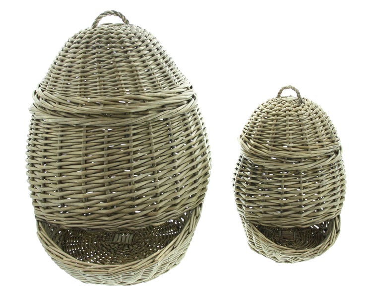 FRANK FLECHTWAREN | Gemüsekorb Weide, 2er Set, WEIDE, ca. 21 x 26 x 32 cm, 32 x 42 x 45 cm