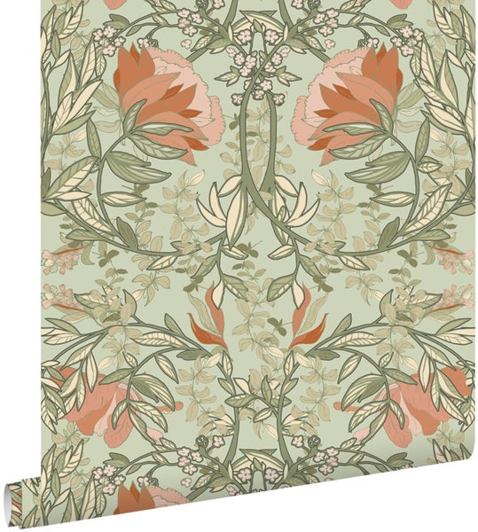 Tapetenrolle mit floralem Muster