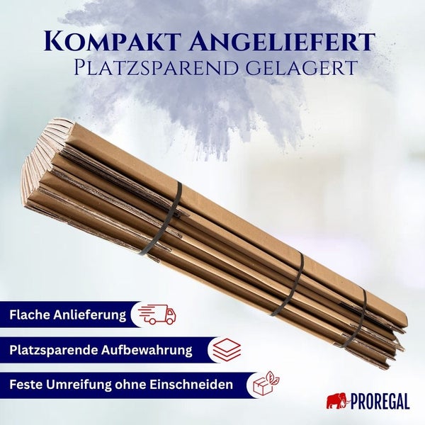 PROREGAL 4x Versandkarton 2-wellig LxBxH 1200 x 600 x 310 mm Belastbar bis 30 kg Faltkarton Karton Paket für Versand mit DHL