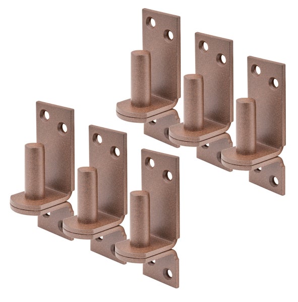 Set aus sechs Metall-Einbohrbändern mit Montageplatte für Fensterläden oder Türen