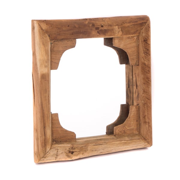 Wandspiegel India Teakholz, 50x50 cm naturfarben