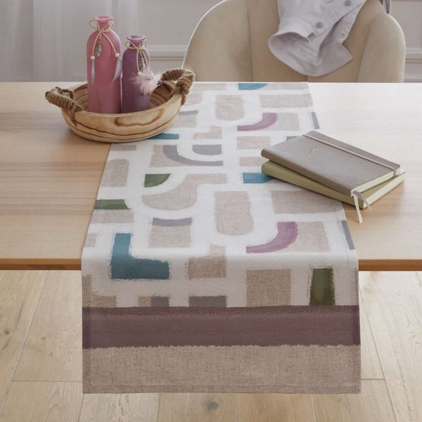 FRANK FLECHTWAREN | Tischläufer Farbenspiel, 40 x 140 cm, BAUMWOLLE, POLYESTER