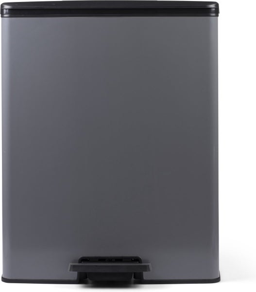 Curver Deco Bin Duo Mülleimer -  26L+ 26L - mit Pedal, cool grey