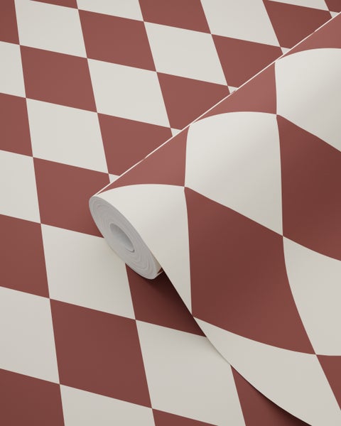 Tapetenrolle mit Schachbrettmuster