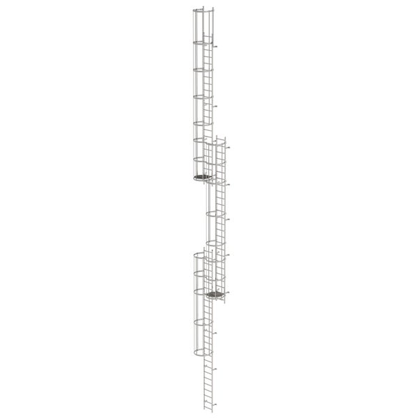 MUNK ortsfeste Steigleitern Edelstahl, 16,80m SH PG2
