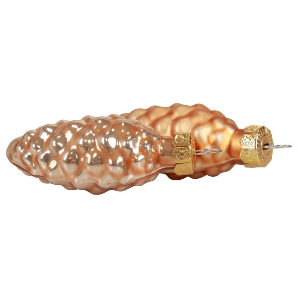 Zwei Tannenzapfen-förmige Christbaumkugeln