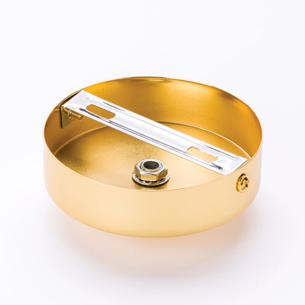 Deckenbaldachin Abdeckung für Hängeleuchten, Lampenbaldachin inkl. Klemmnippel, Ø 100 mm, Gold