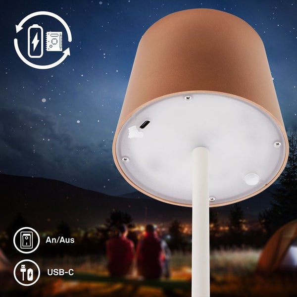 LED Tischlampe Akku LED Tischleuchte Dimmbar Kabellos Touch Aussen/Innen