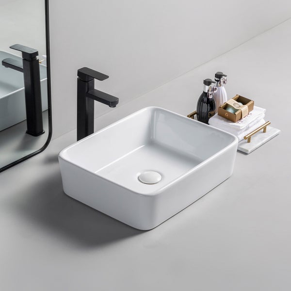 Aufsatz Keramik Waschbecken Soho Brillant Weiß 48 cm
