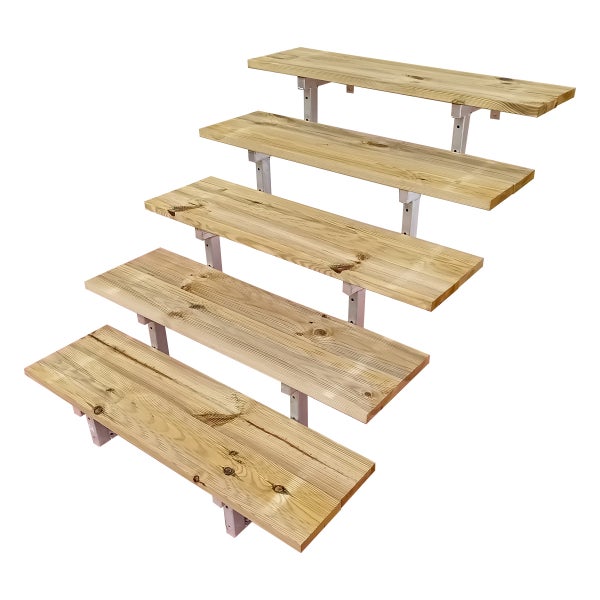 OSLO - Außentreppe, Gartentreppe, Terrassentreppe  Stahl 5 Stufen Holz KDI Breite 80cm