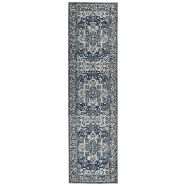 Blau gemusterter Läufer für den Innenbereich