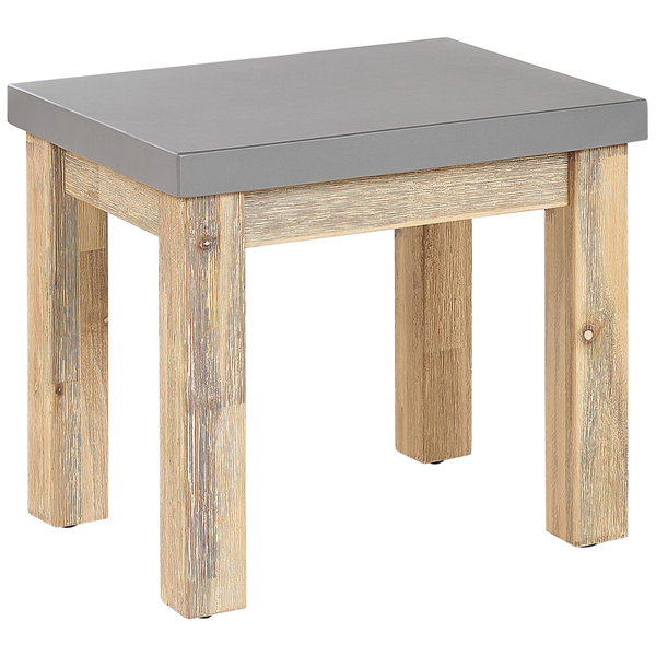Beistelltisch mit Holzgestell und Tischplatte in Betonoptik