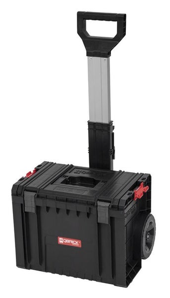 PROREGAL QBRICK Werkzeugtrolley Pro HxBxT 39 x 45 x 69 cm 28 Liter Mit Deck & Teleskopgriffe Mit Klemmverschlüsse Mit 2 Gummiräder Metall Schwarz