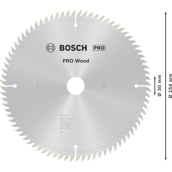 Bosch Pro Wood Kreissägeblatt, 254 Millimeter Durchmesser