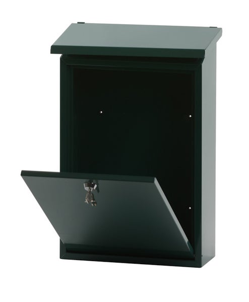 PROREGAL Wandbriefkasten Toledon Mit Schrägdach & Zylinderschloß HxBxT 40 x 27 x 12 cm Einwurföffnung 25 x 4 cm Grün