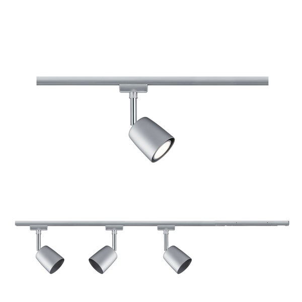 URail Schienenspot Cover Starterset GU10 max. 10W dimmbar 230V Chrom matt, Chrom