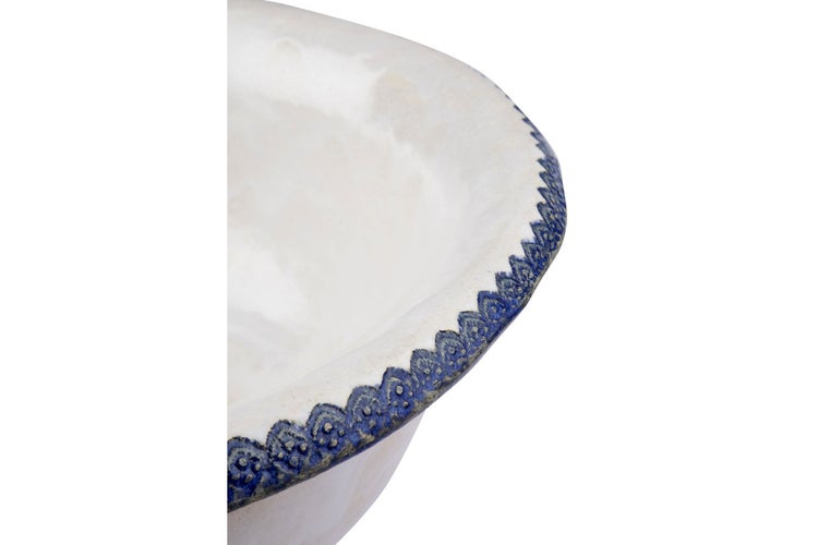 Keramik Waschbecken mit blauem Dekor